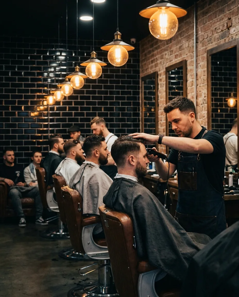 A barber at work in the chair (concept)