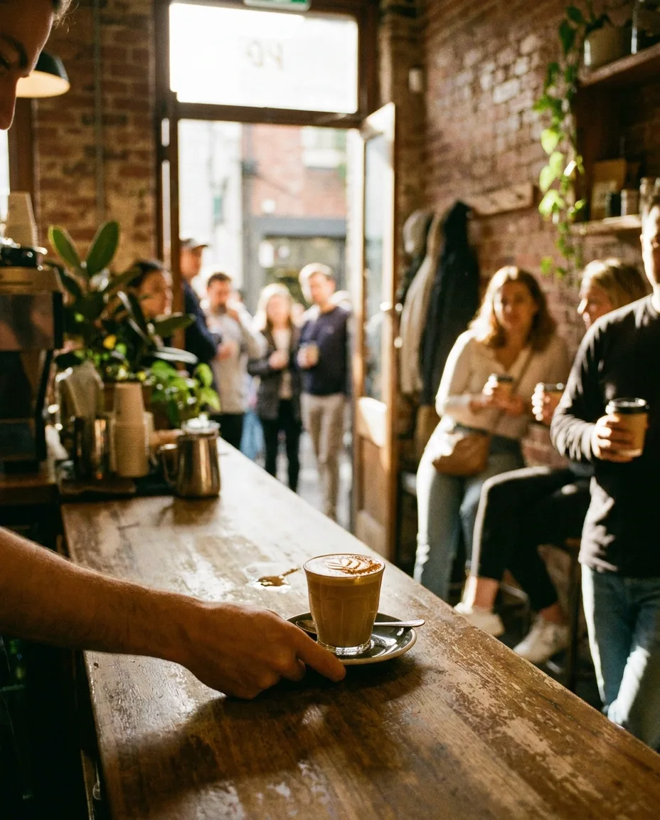 A cafe owner behind the counter (concept)