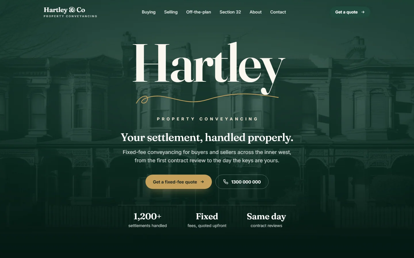 The homepage Spottable designed for a conveyancer